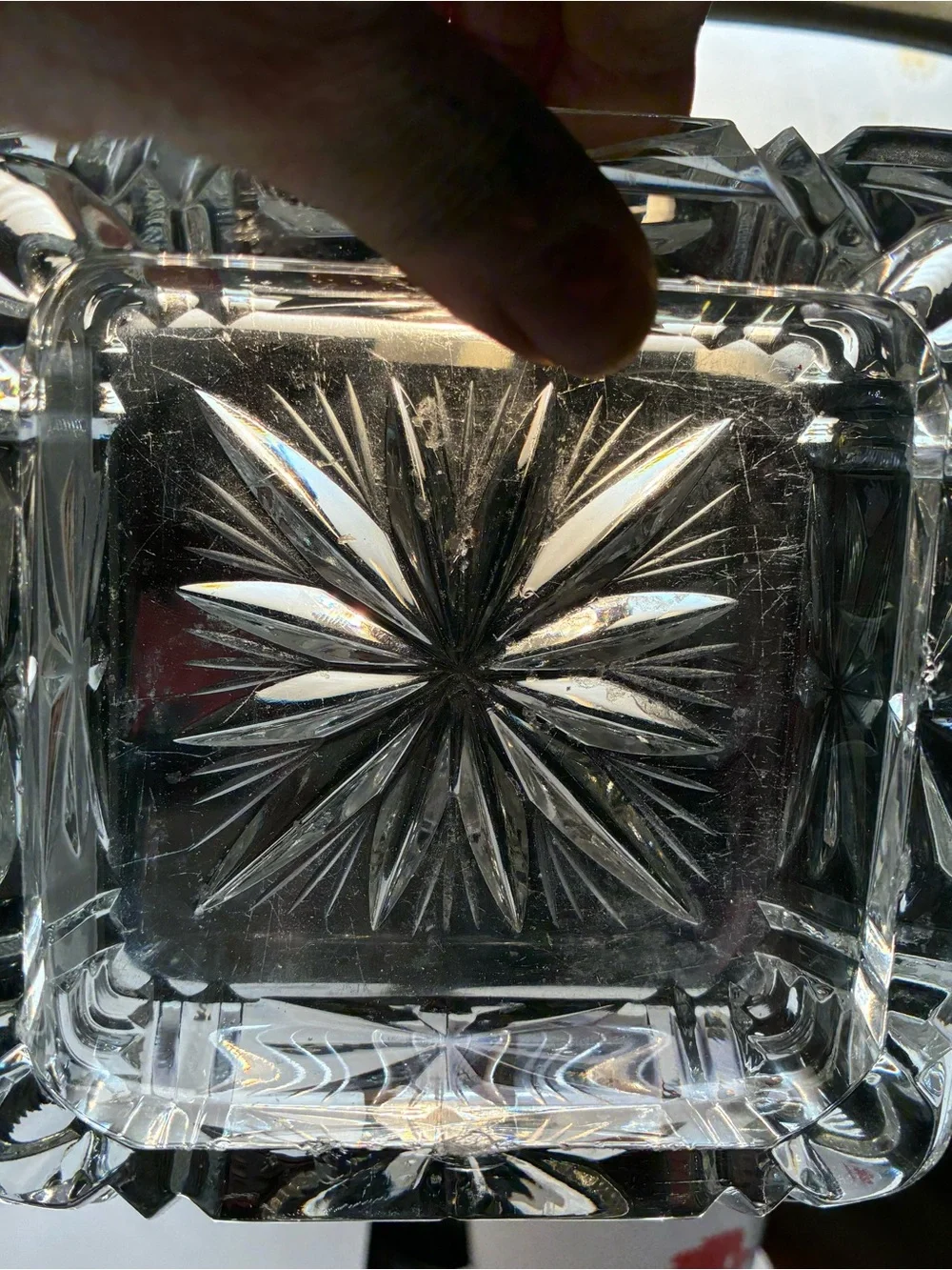Vintage Mid Century Villeroy & Boch Crystal Cut Ashtray